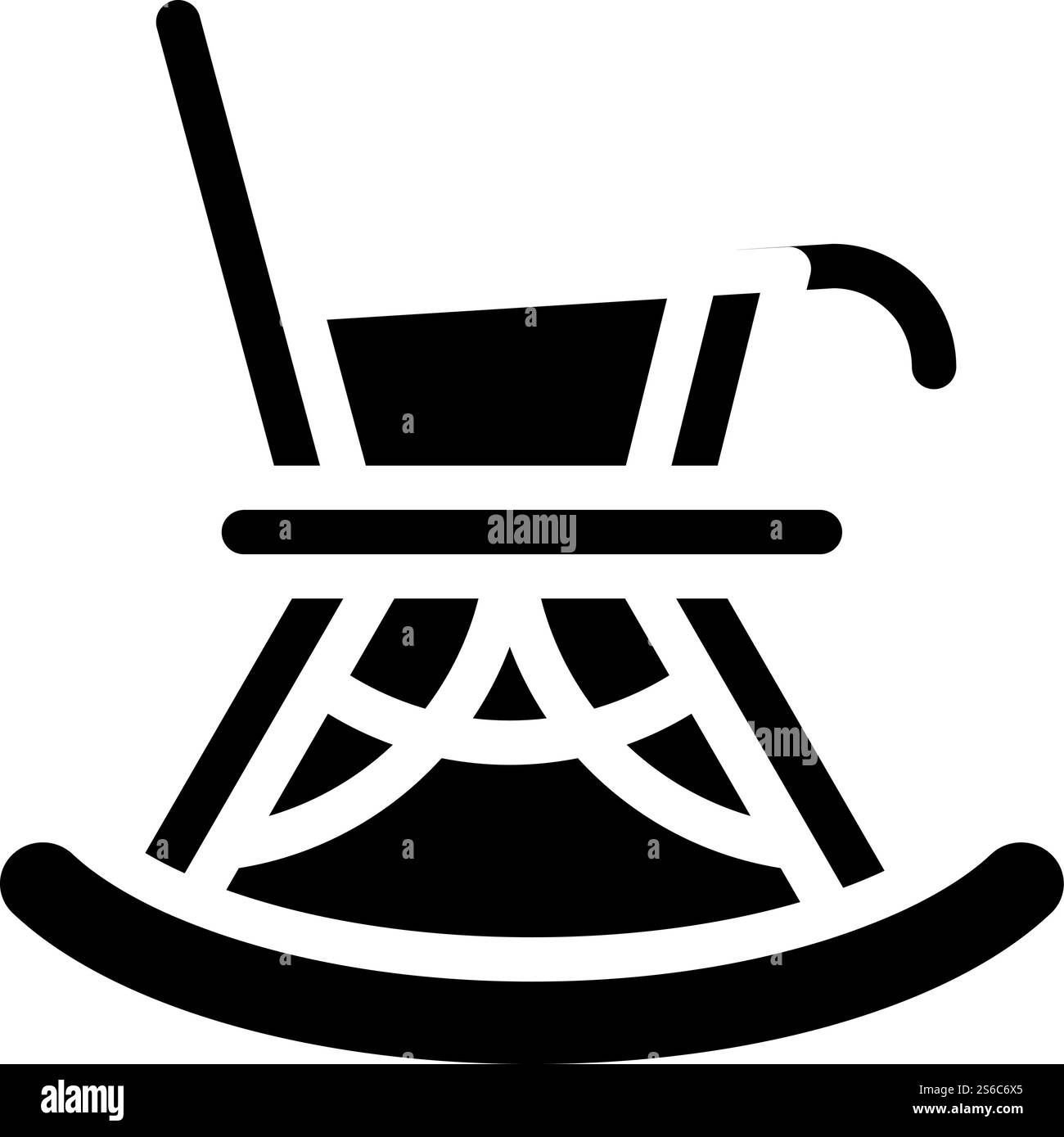 Schaukelstuhl Glyphe Symbol Vektor. Schaukelstuhl-Schild. Schwarze Abbildung des isolierten Kontursymbols. Schaukelstuhl Glyphe Icon Vektor Illustration Stock Vektor