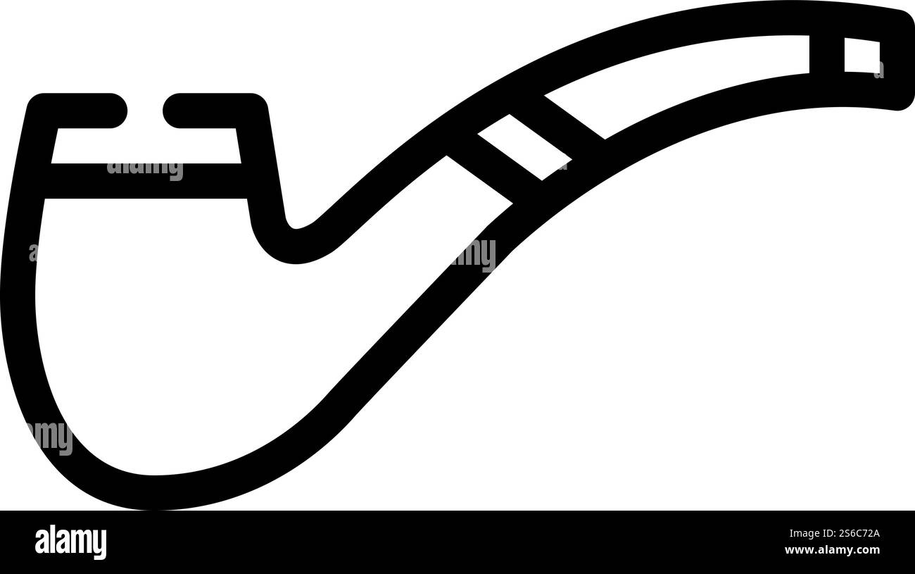 Rauchen Rohr Linie Symbol Vektor. Rauchpfeifenschild. Schwarze Abbildung des isolierten Kontursymbols. Vektorgrafik der Rauchrohrlinie Stock Vektor