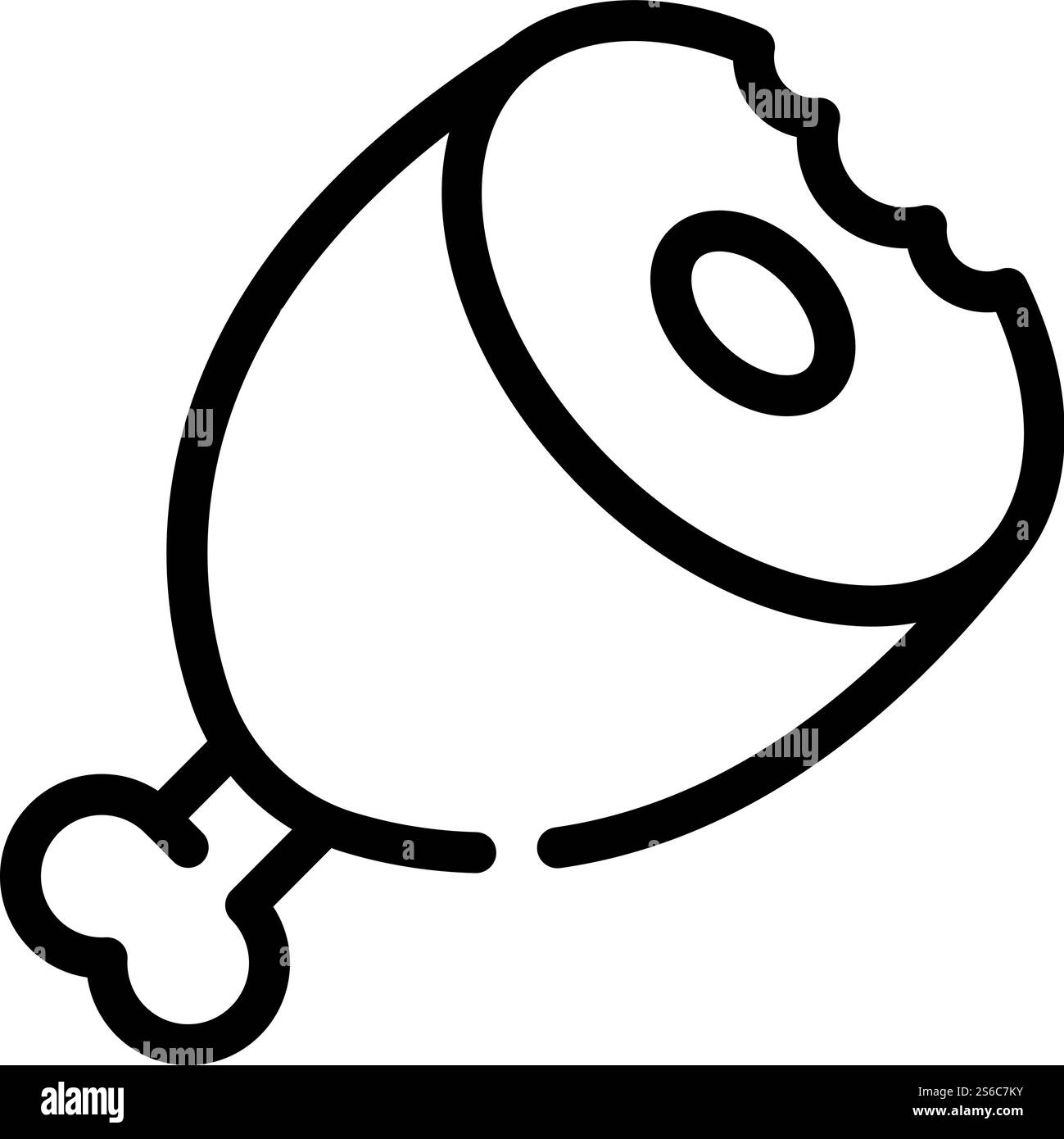 Vektor des Symbols „Fleischbein-Beinlinie“. Fleisch-Bein-Schild. Schwarze Abbildung des isolierten Kontursymbols. Fleisch Beinlinie Symbol Vektor schwarze Illustration Stock Vektor