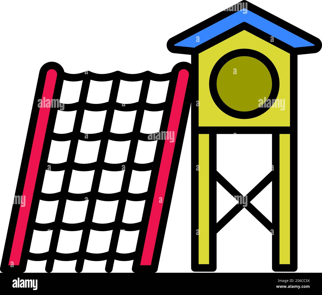 Symbol für Kinderspielplatz. Umreißen Kind Spielplatz Vektor-Symbol für Web-Design isoliert auf weißem Hintergrund. Symbol für Kinderspielplatz, umrissener Stil Stock Vektor