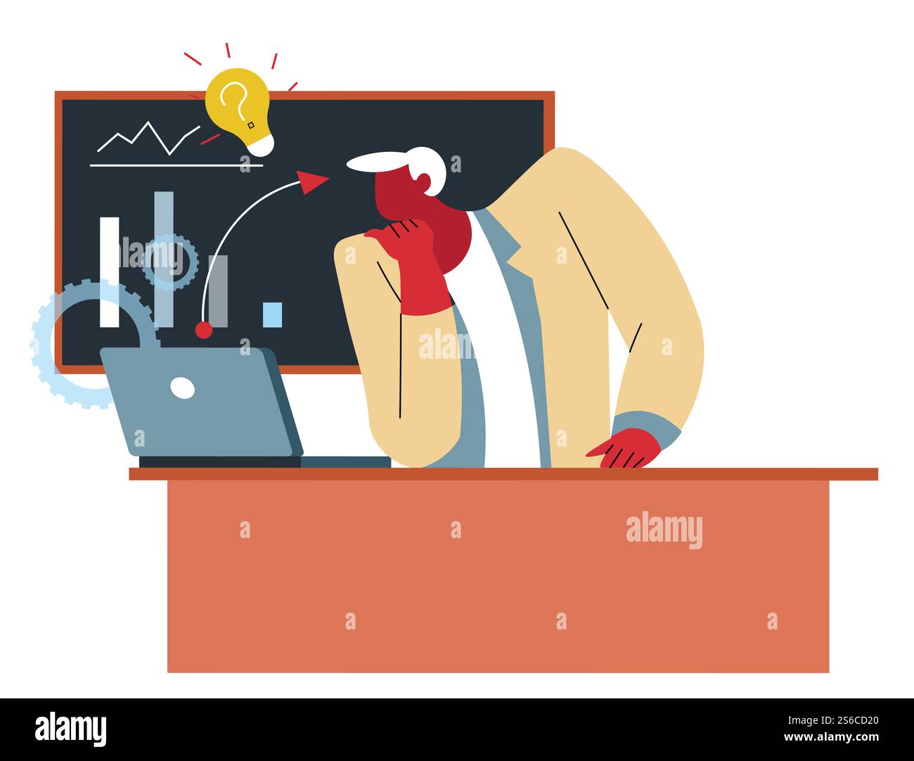 Menschliche Bedarfsstatistik und Prozentsatz, grafische Erstellung, Soziologievektor. Mann am Laptop mit Tafel dahinter, Soziologe mit Computer. Lebensstil und durchschnittlicher Lebensstandard, isolierter Charakter. Menschliche Bedarfsstatistik und Prozentsatz, grafische Erstellung, Soziologie Stock Vektor