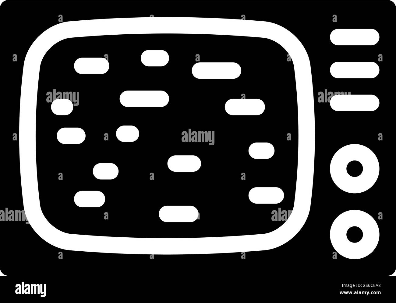 Vintage-tv-Glyphe-Symbol-Vektor. Vintage-tv-Schild. Schwarze Abbildung des isolierten Kontursymbols. Vintage tv Glyphe Symbol Vektor Illustration Stock Vektor