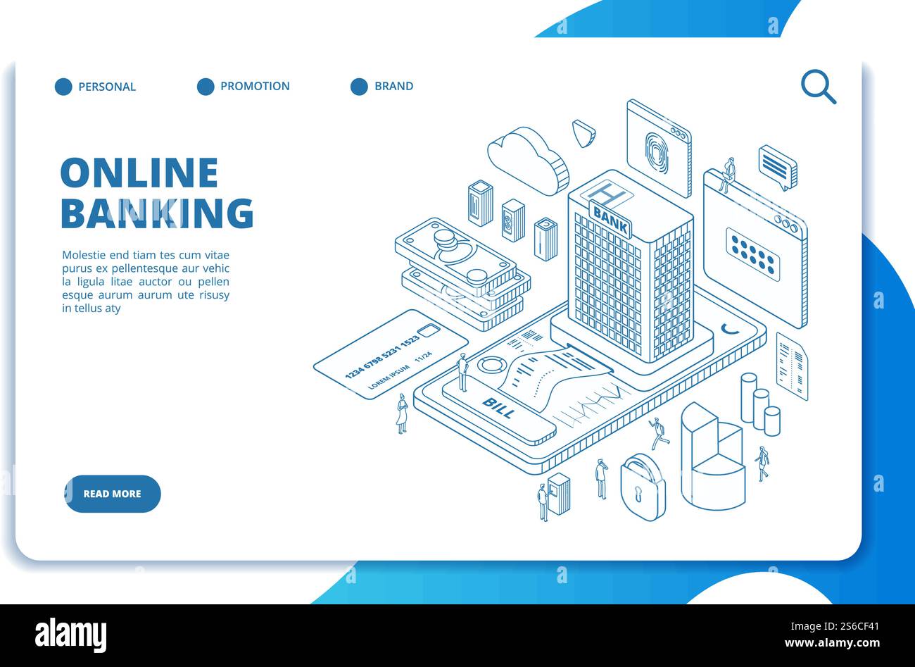 Isometrische Landing-Page für Online-Banking. Geldtransfers, sichere Transaktion, Geldwechsel per Telefon. Vektor-Website-Vorlage. Web-Banking-Zahlung, mobile Online-App-Seite Illustration. Isometrische Landing-Page für Online-Banking. Geldtransfers, sichere Transaktion, Geldwechsel per Telefon. Vektor-Website-Vorlage Stock Vektor