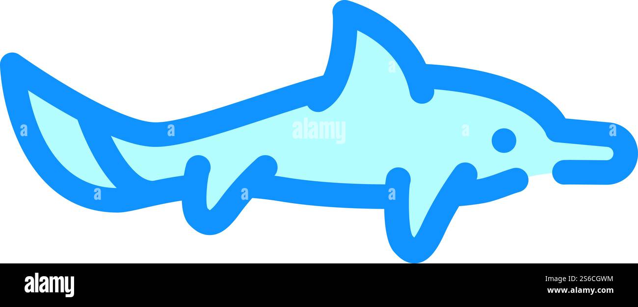 ichthyosaurus Dinosaurier Farbe Icon Vektor. ichthyosaurus-Dinosaurier-Zeichen. Isolierte Symboldarstellung. ichthyosaurus Dinosaurier Farbe Icon Vektor Illustration Stock Vektor