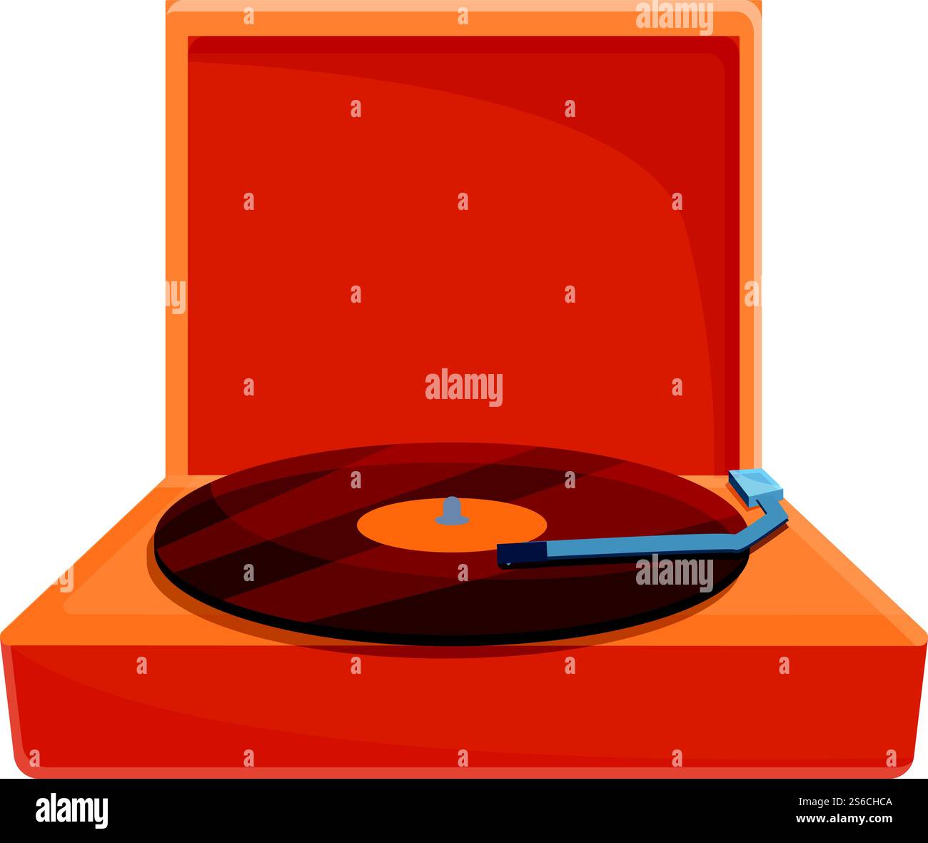 Symbol für Home-Vinyl-Player. Cartoon des Home Vinyl Player Vektor Symbol für Web Design isoliert auf weißem Hintergrund. Vinyl-Player-Ikone im Cartoon-Stil Stock Vektor