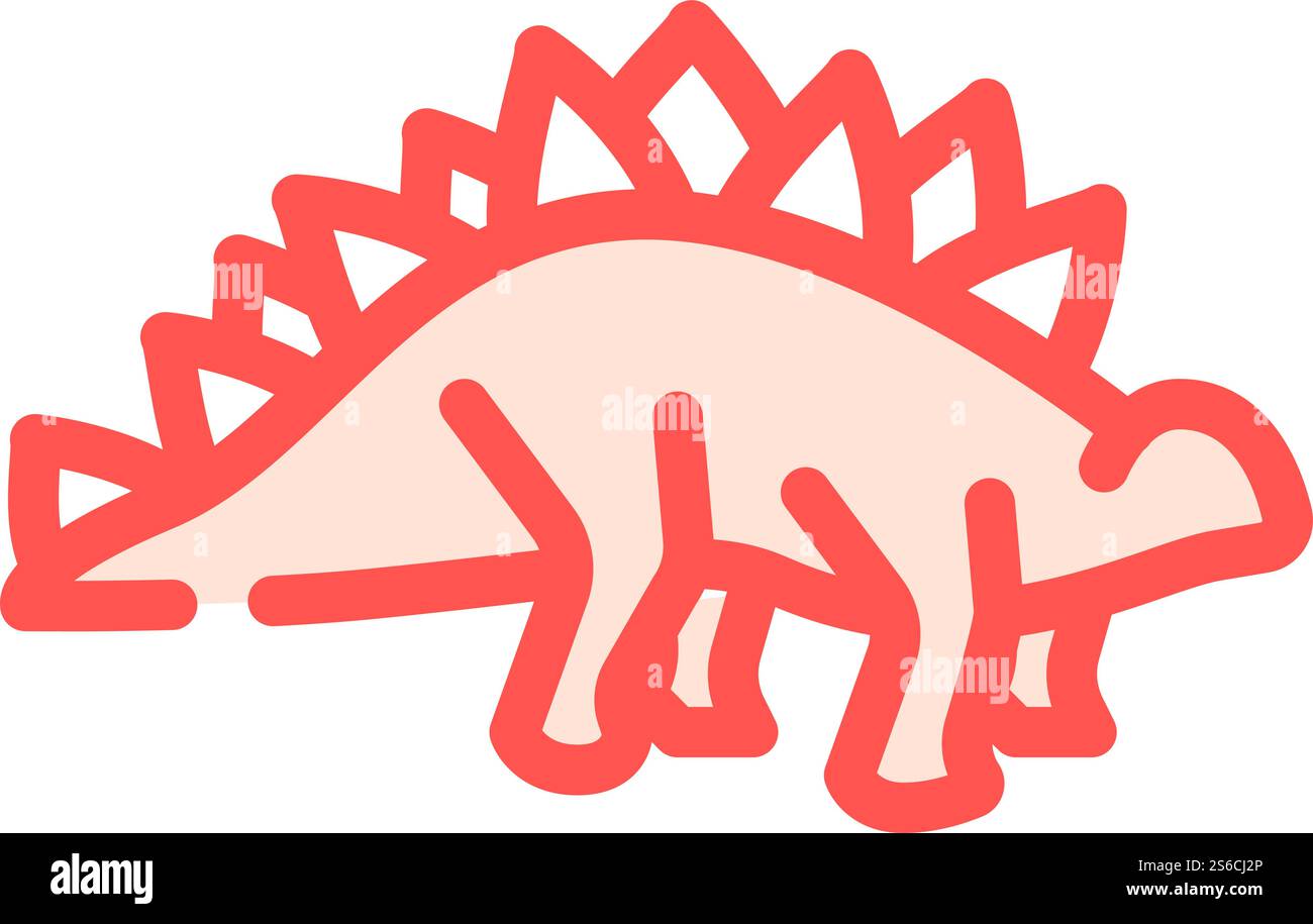 stegosaurus Dinosaurier Farbe Symbol Vektor. stegosaurus-Dinosaurier-Zeichen. Isolierte Symboldarstellung. stegosaurus Dinosaurier Farbe Symbol Vektor Illustration Stock Vektor