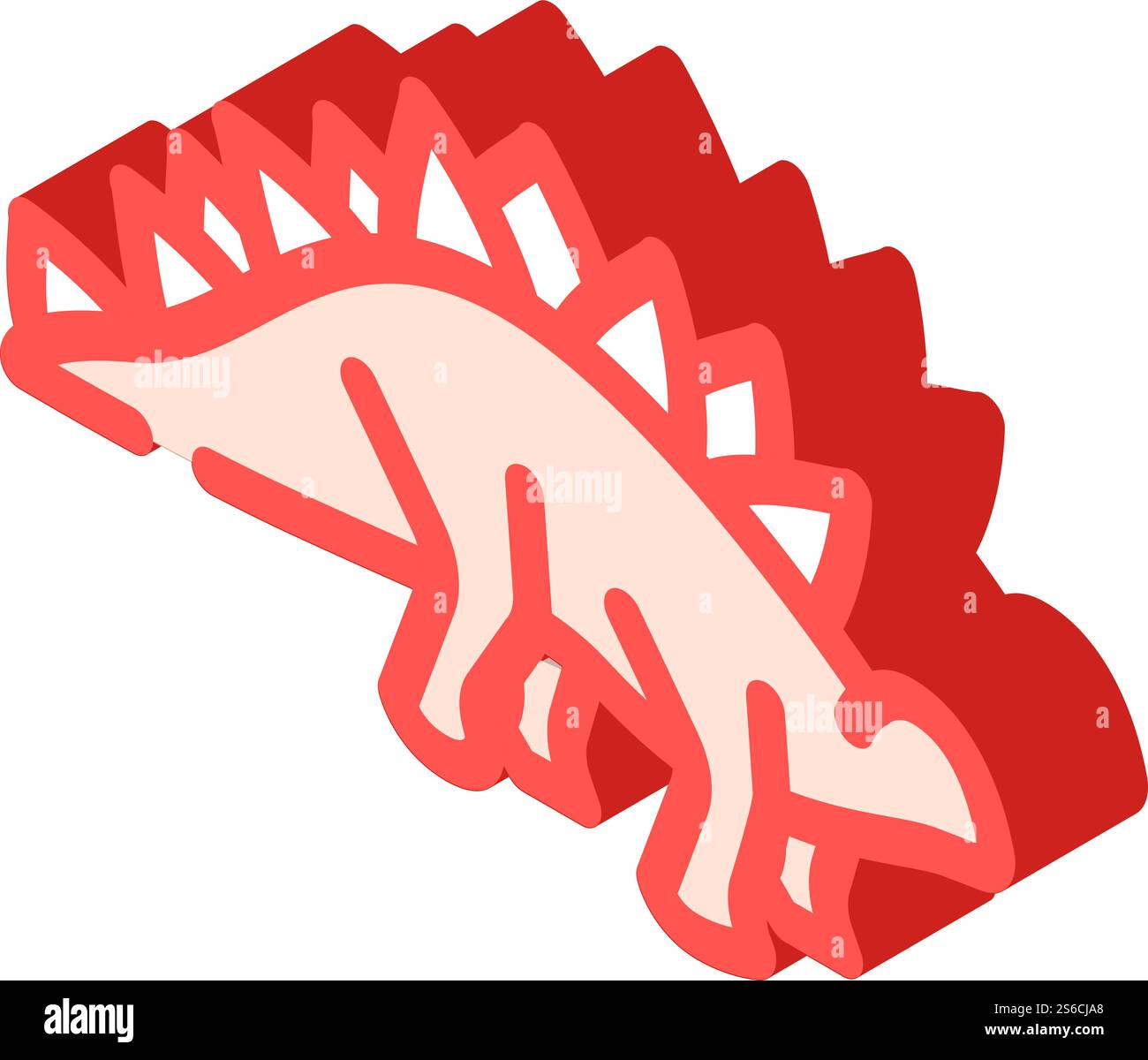 stegosaurus Dinosaurier isometrischer Ikonvektor. stegosaurus-Dinosaurier-Zeichen. Isolierte Symboldarstellung. stegosaurus Dinosaurier isometrische Icon-Vektor-Illustration Stock Vektor
