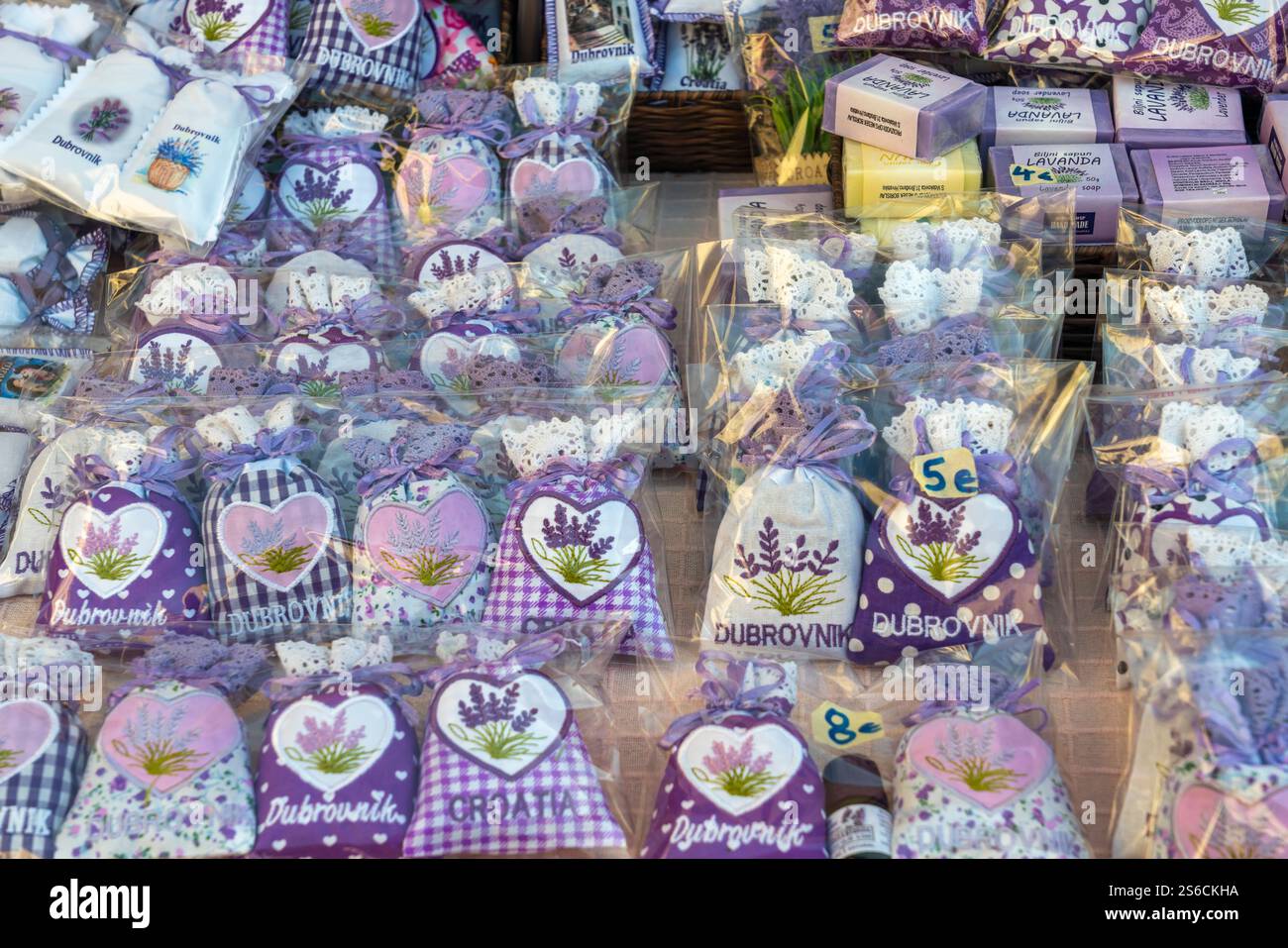 Handwerksmarkt in Dubrovnik, Kroatien, Europa. Stockfoto