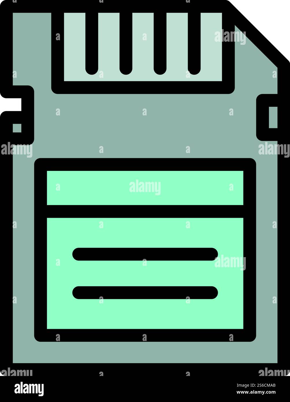 Symbol der Kamera-sd-Karte. Konturierung des sd-Kartenvektorsymbols der Kamera für Webdesign isoliert auf weißem Hintergrund. Kamera sd-Kartensymbol, Umrissstil Stock Vektor