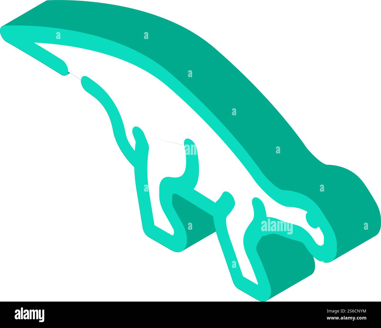 iguanodon Dinosaurier Ikonvektor. iguanodon-Dinosaurier-Zeichen. Isolierte Symboldarstellung. iguanodon Dinosaurier isometrische Iconvektorillustration Stock Vektor