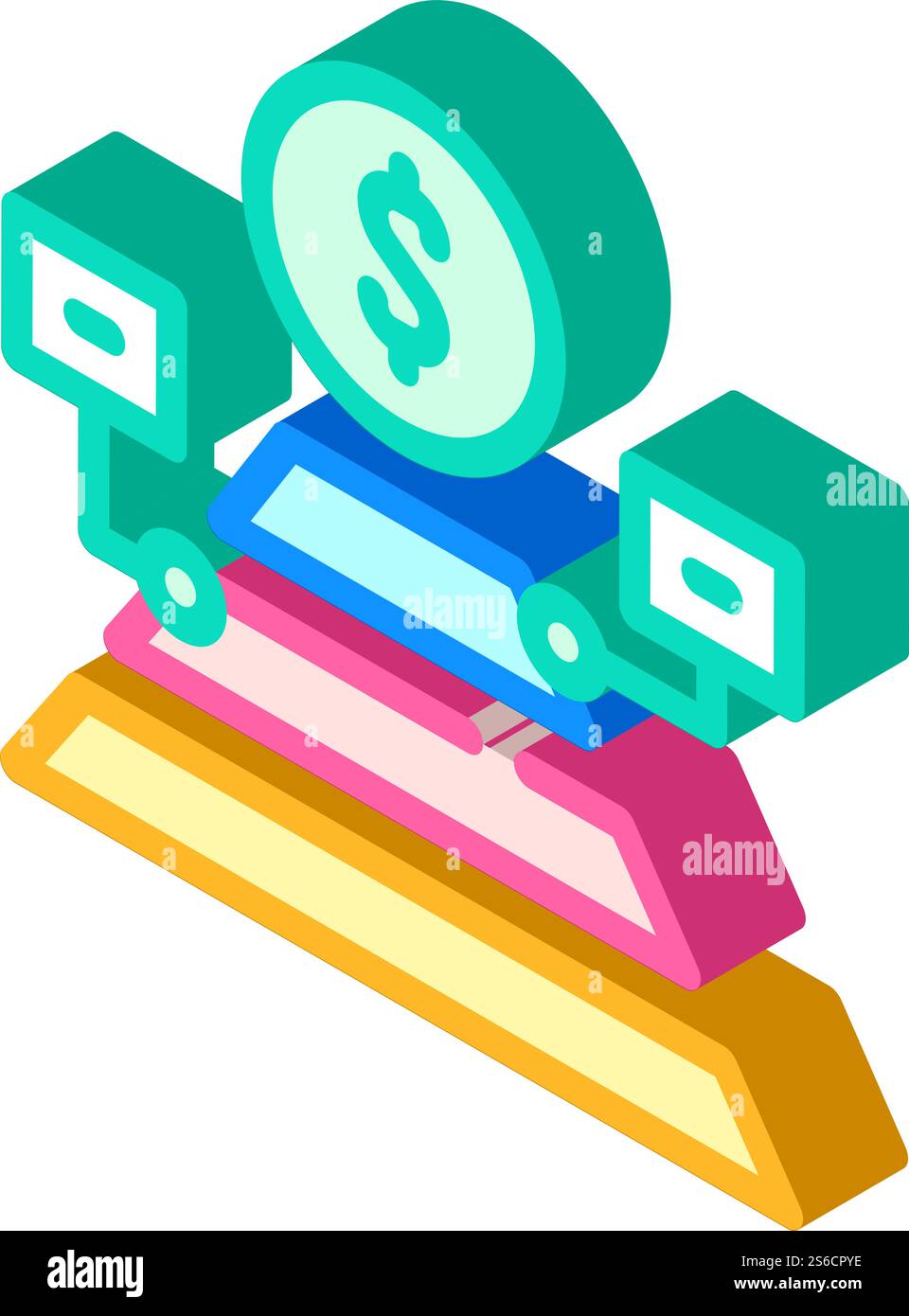 Isometrischer Symbolvektor der maslow-Pyramide. Schild der maslow-Pyramide. Isolierte Symboldarstellung. maslow Pyramide isometrisches Symbol Vektor Illustration Zeichen Stock Vektor