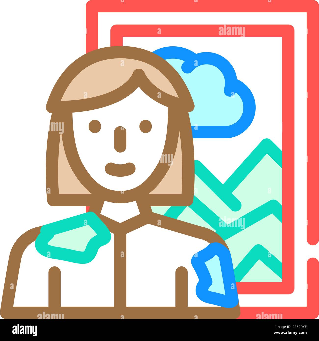 Künstler Frau Job Farbe Icon Vektor. Berufsschild der Künstlerin. Isolierte Symboldarstellung. Künstler Frau Job Farbe Symbol Vektor Illustration Stock Vektor