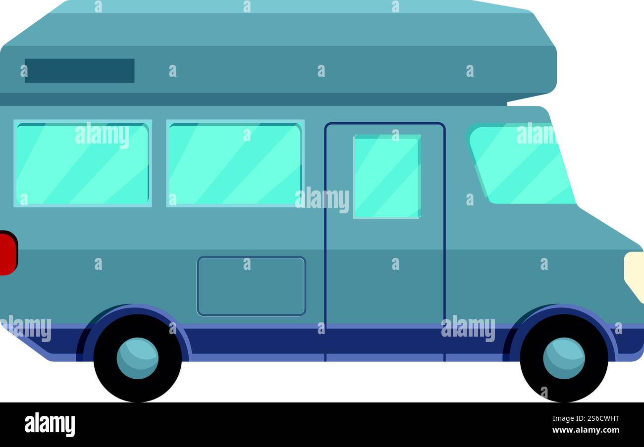 Moderne Campingwagen-Ikone. Cartoon des modernen Lager-LKW-Vektor-Icons für Web-Design isoliert auf weißem Hintergrund. Moderne Campingwagen-Ikone im Cartoon-Stil Stock Vektor