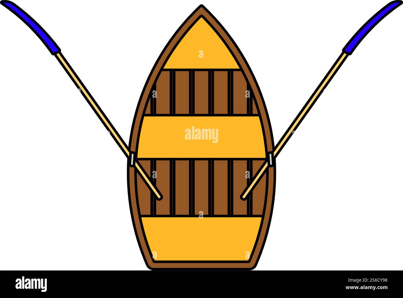 Symbol Für Das Paddelboot. Bearbeitbare Kontur Mit Farbfülldesign. Vektorgrafik. Stock Vektor