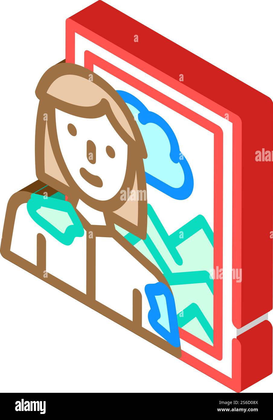 Künstlerin Frau Job isometrischer Icon Vektor. Berufsschild der Künstlerin. Isolierte Symboldarstellung. Künstler Frau Job isometrische Icon Vektor Illustration Stock Vektor