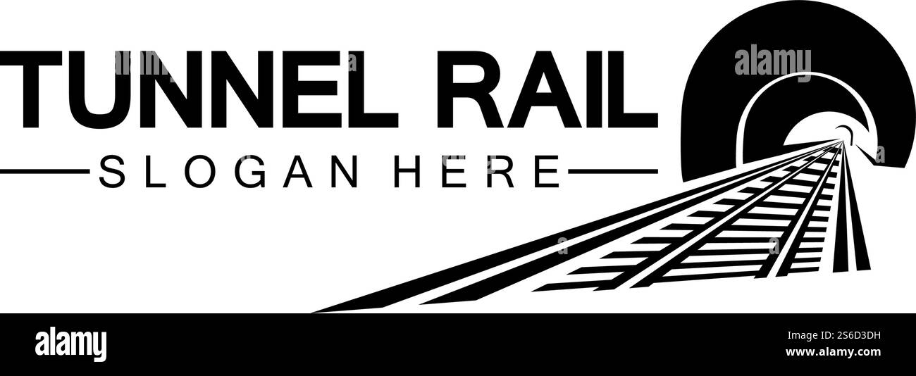 Design-Vorlage für Schienen mit Tunnellogo-Symbol-Vektor Stock Vektor