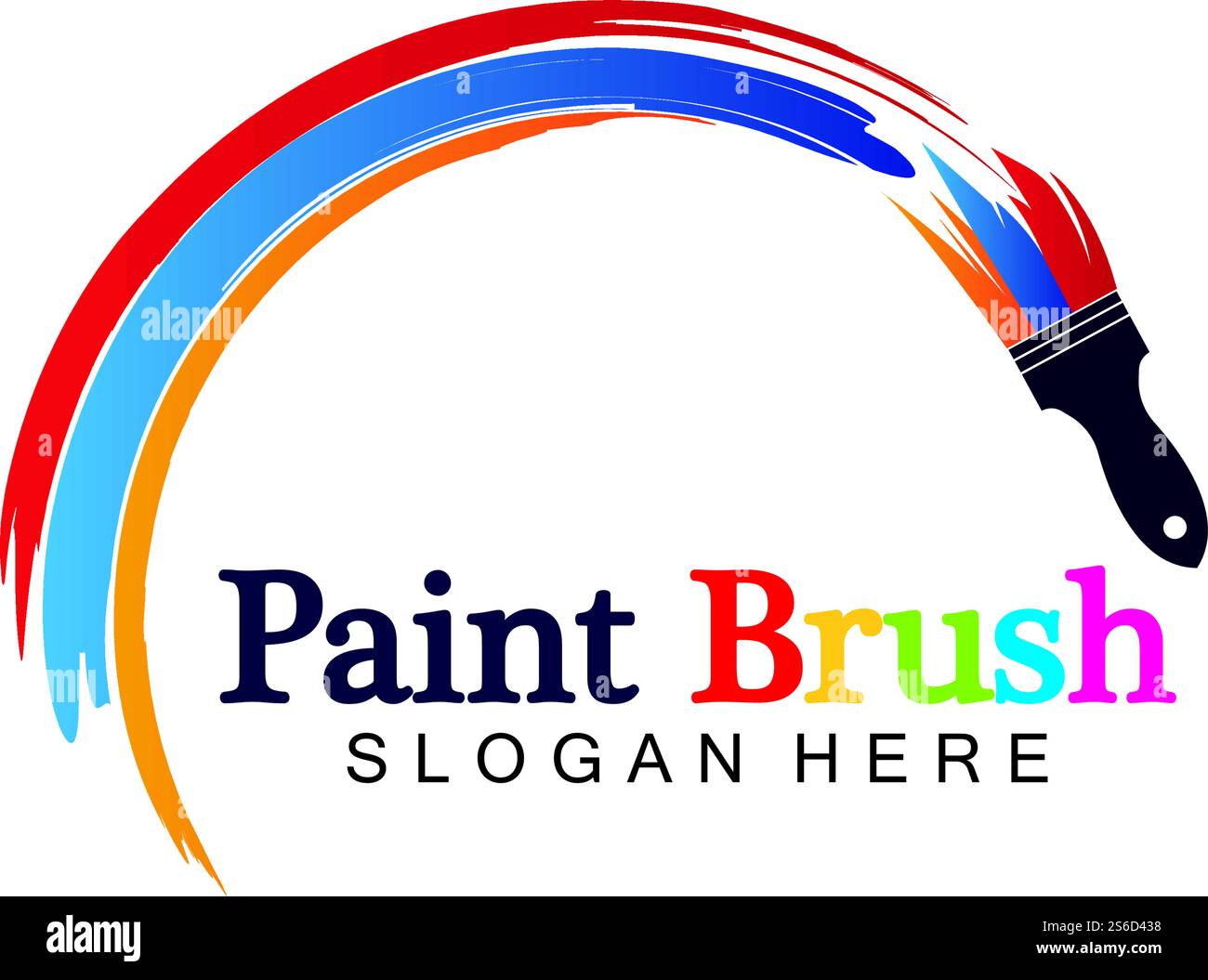 Abstrakte Vektor-Pinsel und bunte Farbe Spritzen Symbol, Emblem, Logo Design mit Farbalternative und Graustufen Version. Bearbeitbares EPS-Format, Design-Element, Kunst- und Kunsthandwerk-Konzept. Stock Vektor