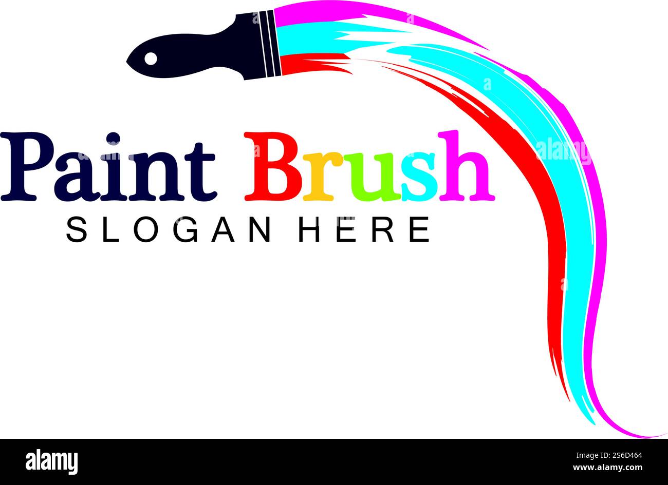 Abstrakte Vektor-Pinsel und bunte Farbe Spritzen Symbol, Emblem, Logo Design mit Farbalternative und Graustufen Version. Bearbeitbares EPS-Format, Design-Element, Kunst- und Kunsthandwerk-Konzept. Stock Vektor