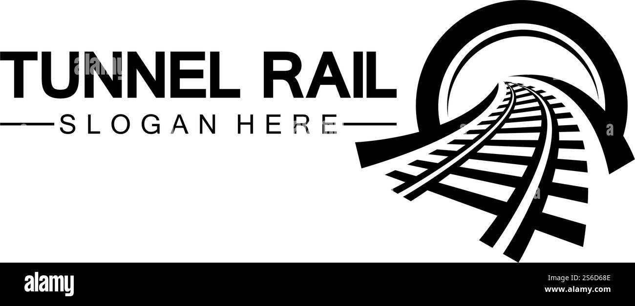 Design-Vorlage für Schienen mit Tunnellogo-Symbol-Vektor Stock Vektor