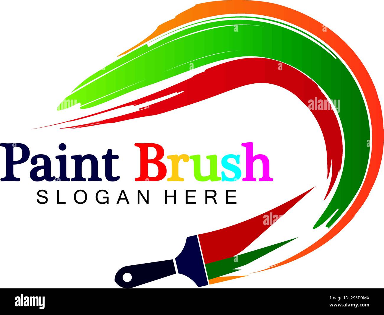 Abstrakte Vektor-Pinsel und bunte Farbe Spritzen Symbol, Emblem, Logo Design mit Farbalternative und Graustufen Version. Bearbeitbares EPS-Format, Design-Element, Kunst- und Kunsthandwerk-Konzept. Stock Vektor