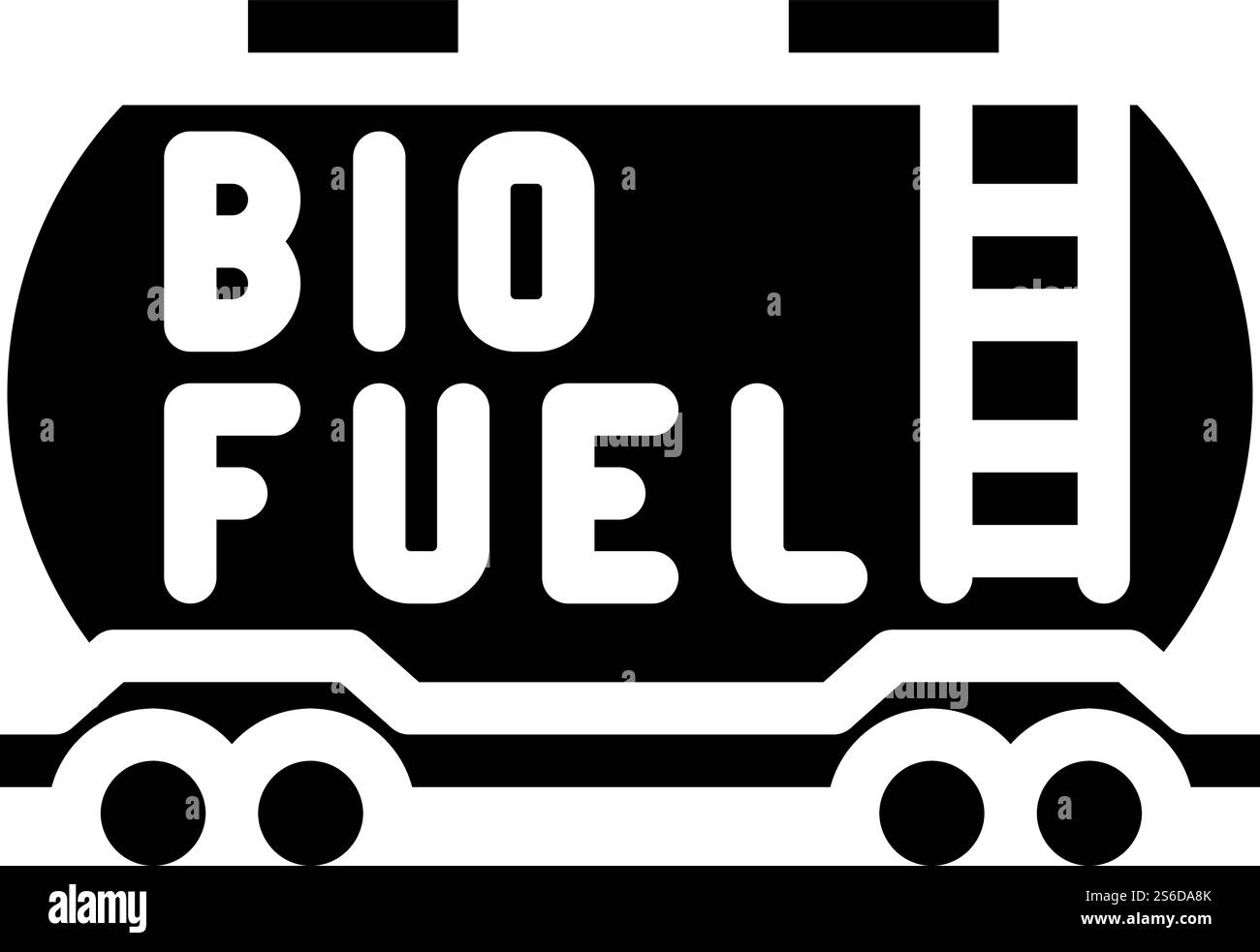 Eisenbahnwaggons Bio-Brennstoff-Glyphe-Symbol-Vektor. Schild für Biokraftstoff für Eisenbahnwagen. Schwarze Abbildung des isolierten Kontursymbols. Eisenbahnwaggons Bio-Brennstoff-Glyphe-Symbol-Vektor-Illustration Stock Vektor