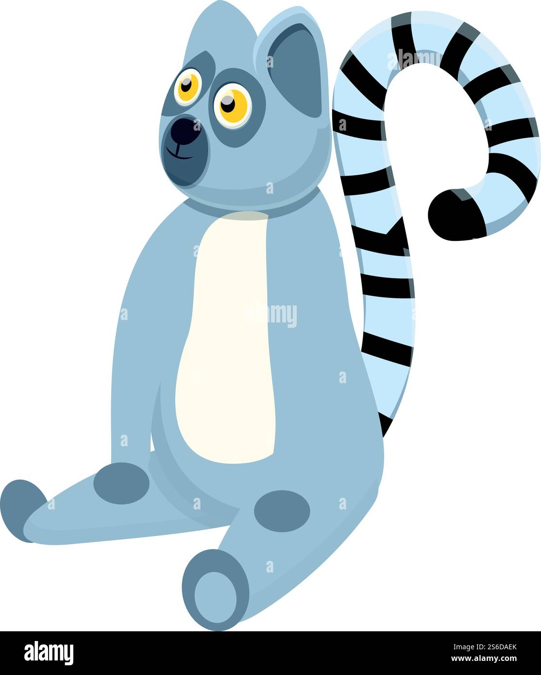 Lemuren-Primaten-Symbol. Cartoon des Lemur Primaten Vektorsymbols für Webdesign isoliert auf weißem Hintergrund. Lemuren-Primaten-Ikone, Cartoon-Stil Stock Vektor