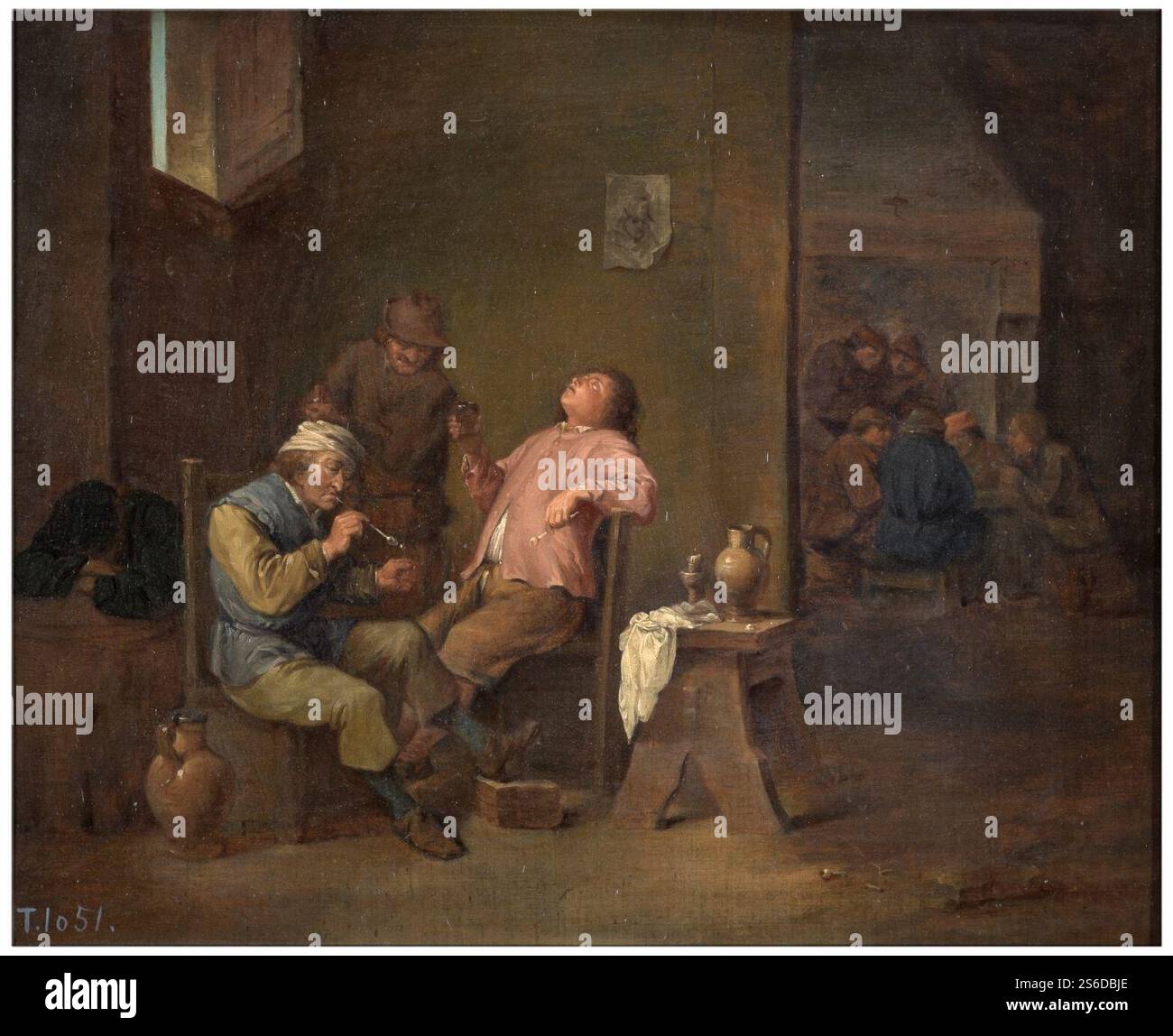 Fumadores, copia de David Teniers el Joven. Stockfoto