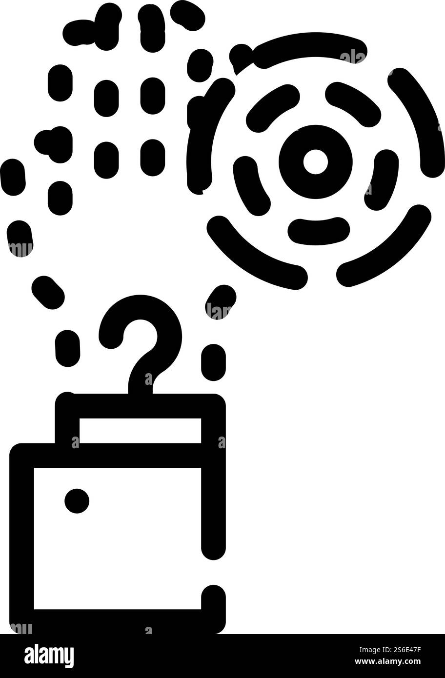 Handphantom Asche Linie Symbol Vektor. Handphantom-Schmerzzeichen. Schwarze Abbildung des isolierten Kontursymbols. Handphantom Asche Linie Symbol Vektor-Illustration Stock Vektor