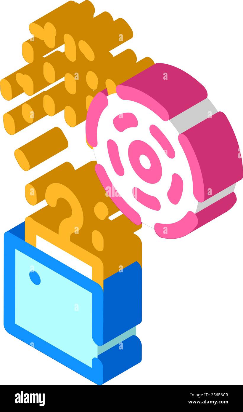 Handphantom Ach isometrischer Symbolvektor. Handphantom-Schmerzzeichen. Isolierte Symboldarstellung. Hand Phantom Ach isometrische Icon Vektor-Illustration Stock Vektor