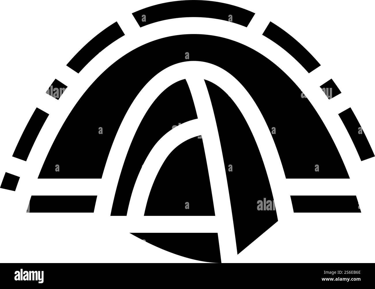 Zelt für Abenteuer Glyphe Icon Vektor. Zelt für Abenteuer Schild. Schwarze Abbildung des isolierten Kontursymbols. Zelt für Abenteuer Glyphe Icon Vektor Illustration Stock Vektor