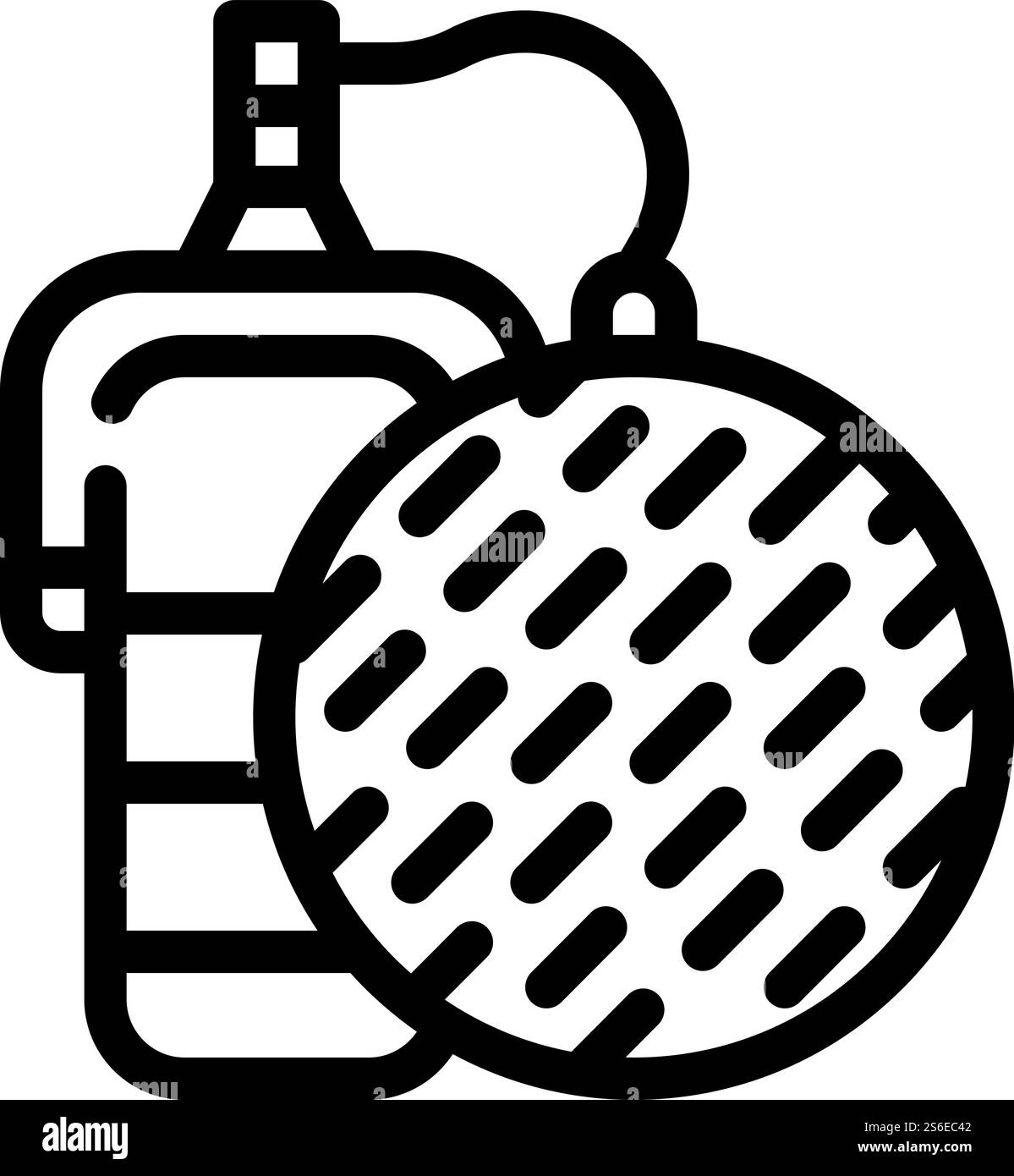 Mikrofon mit Gitterlinien-Symbolvektor. Mikrofon mit Gitterschild. Schwarze Abbildung des isolierten Kontursymbols. Mikrofon mit Gitterlinien-Symbol-Illustration Stock Vektor