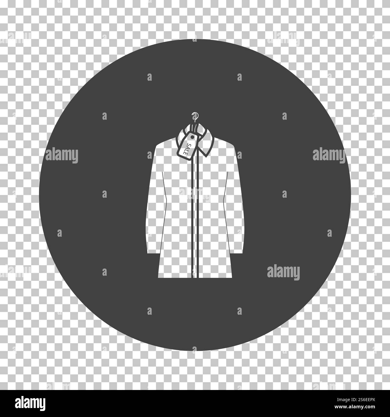 Bluse Am Kleiderbügel Mit Sale Tag-Symbol. Stencil Design auf dem Transparency Grid subtrahieren. Vektorgrafik. Stock Vektor