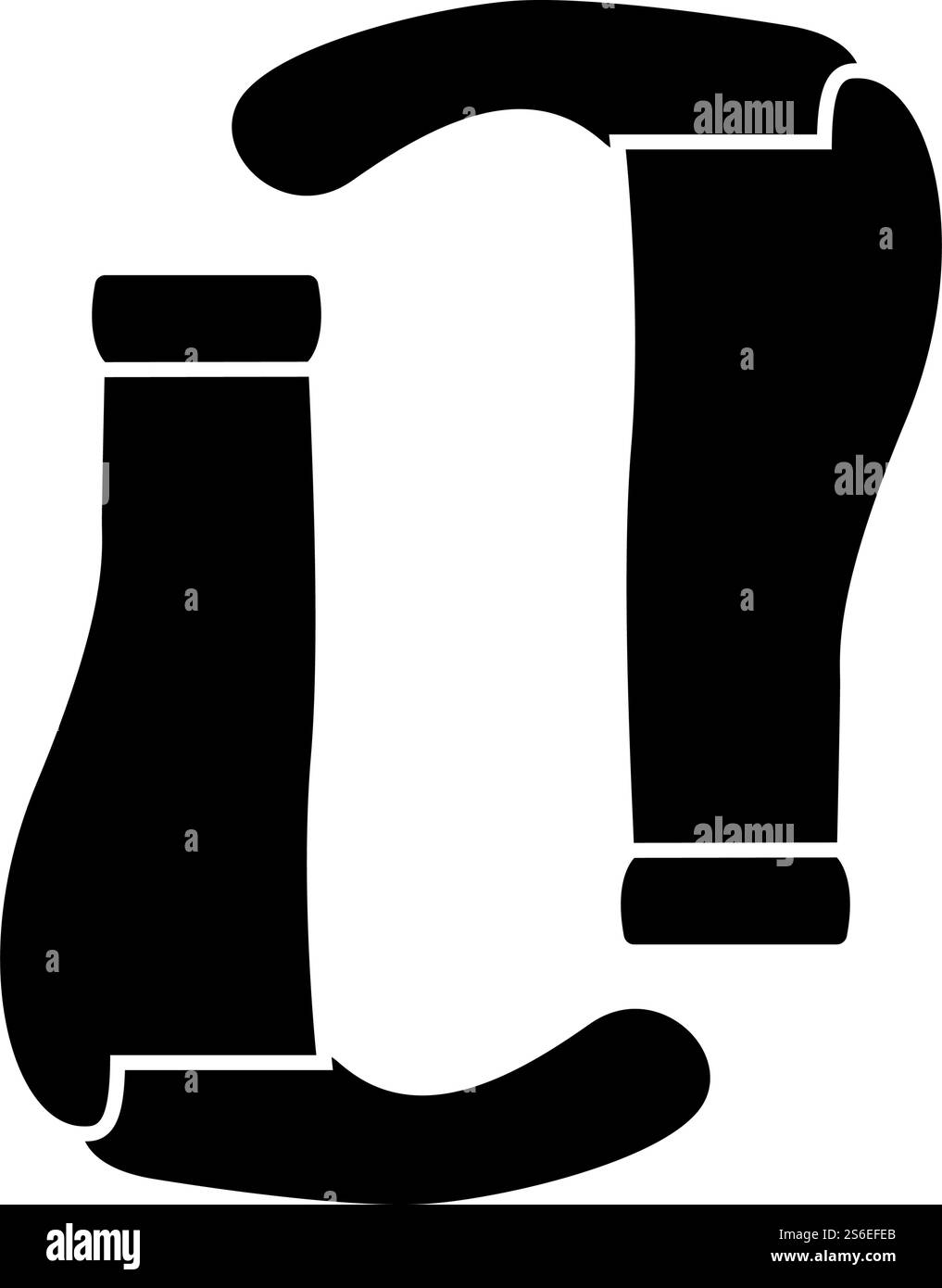 Symbol Für Fahrradgriffe. Schwarzes Schablonendesign. Vektorabbildung. Stock Vektor