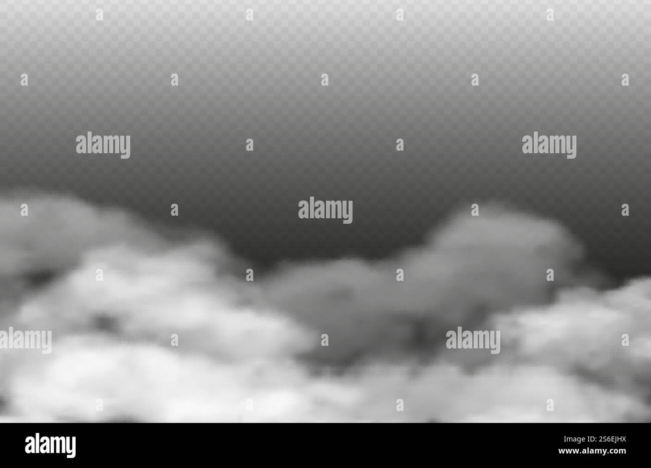 Grauer Nebel. Vektorrauch oder Nebel isoliert auf transparentem Hintergrund. Illustration regnerischer Wolken. Wolke regnerisch, Nebel und Nebel, Dampfrauch. Grauer Nebel. Vektorrauch oder Nebel isoliert auf transparentem Hintergrund. Illustration regnerischer Wolken Stock Vektor
