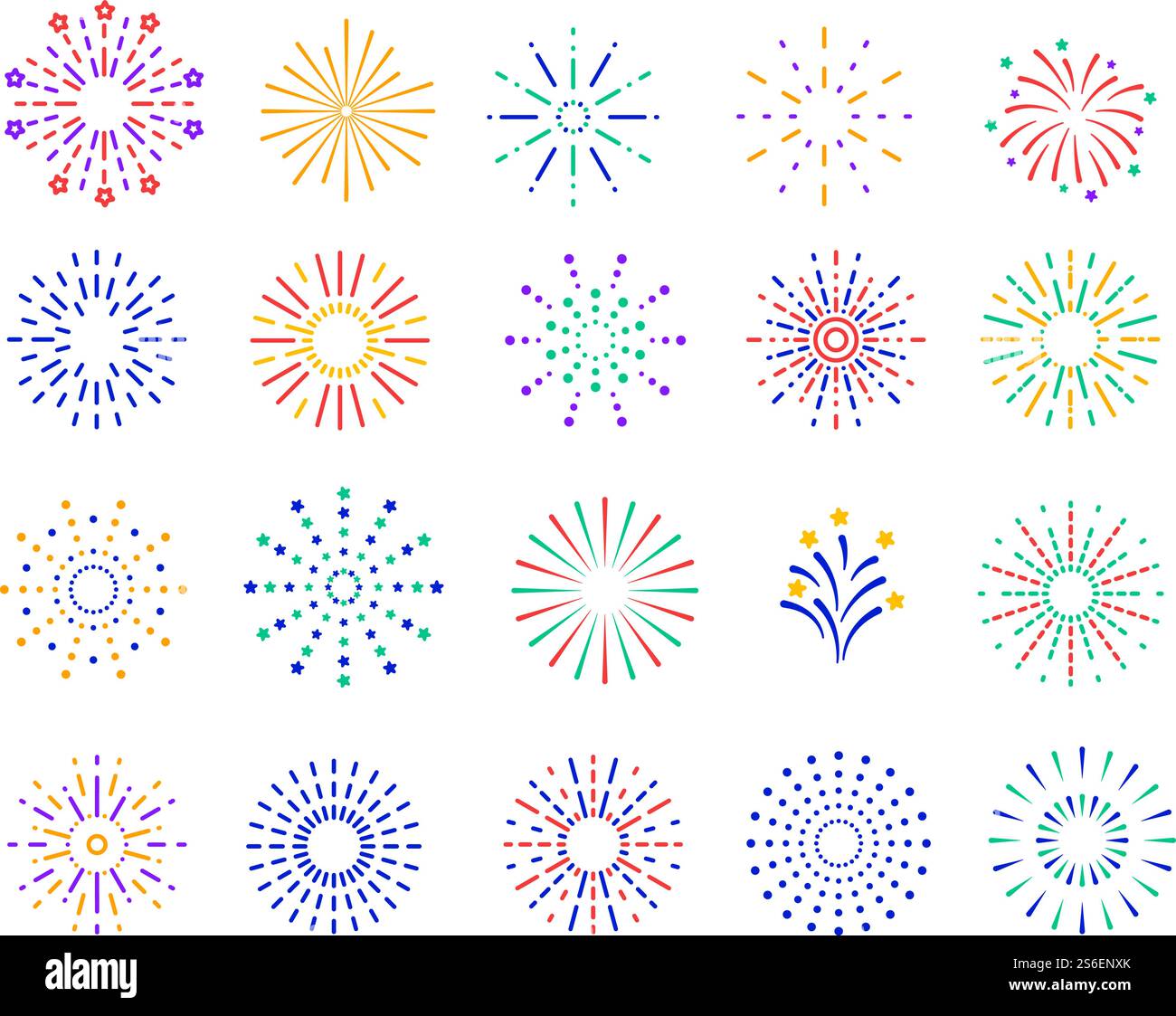 Farbfeuerwerk. Festliches Funkeln, Karnevalsgrüße. Geburtstagsparty und weihnachten vibrierende Feuerwerkskörper Explosionsvektor Set. Illustration Feuer Karneval, weihnachtsfeier Feuerwerkskörper. Farbfeuerwerk. Festliches Funkeln, Karnevalsgrüße. Geburtstagsparty und weihnachten vibrierende Feuerwerkskörper Explosionsvektor Set Stock Vektor