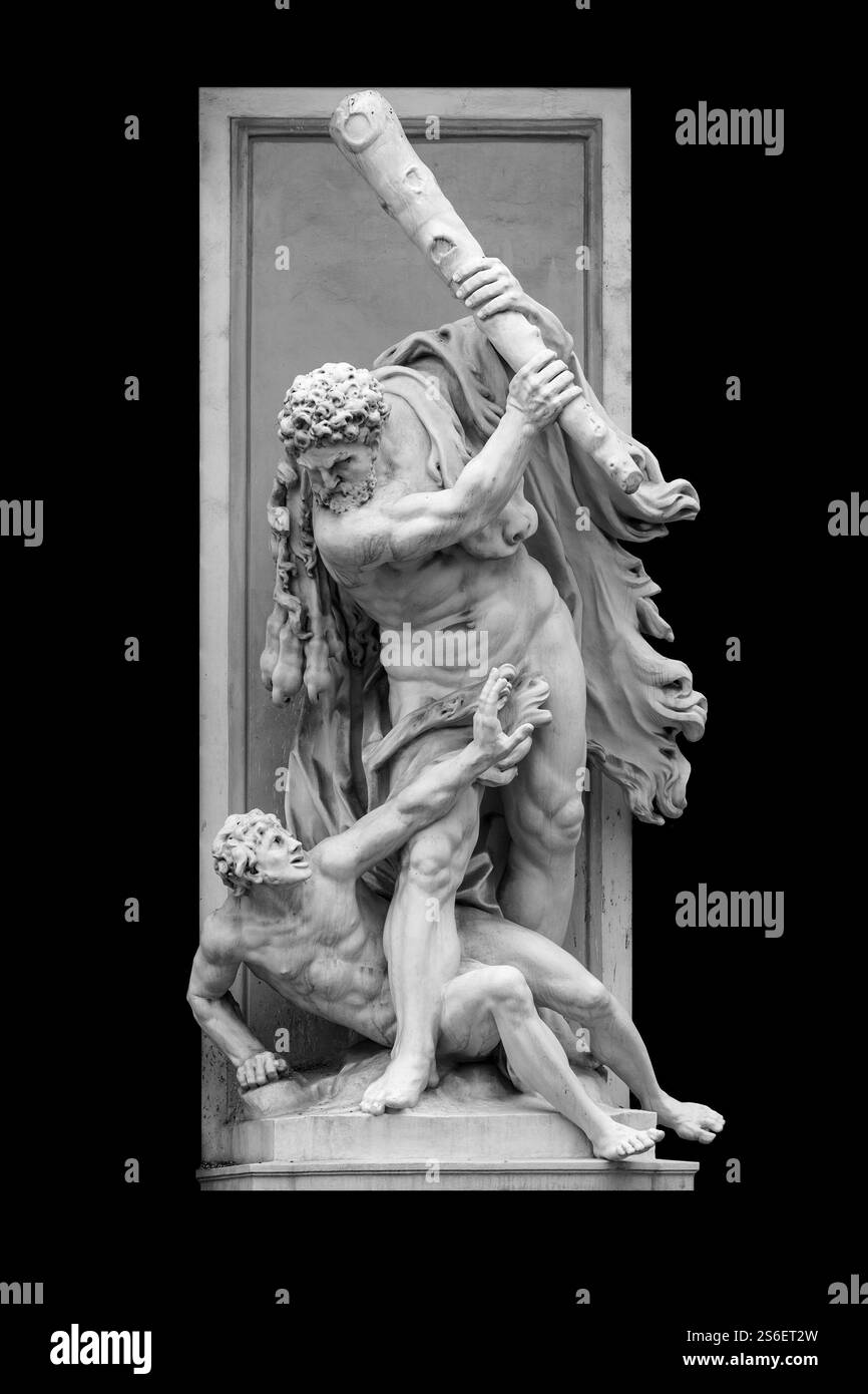 Ein Bild einer Statue in Wien Herkules und Antaeus im Kampf Stockfoto