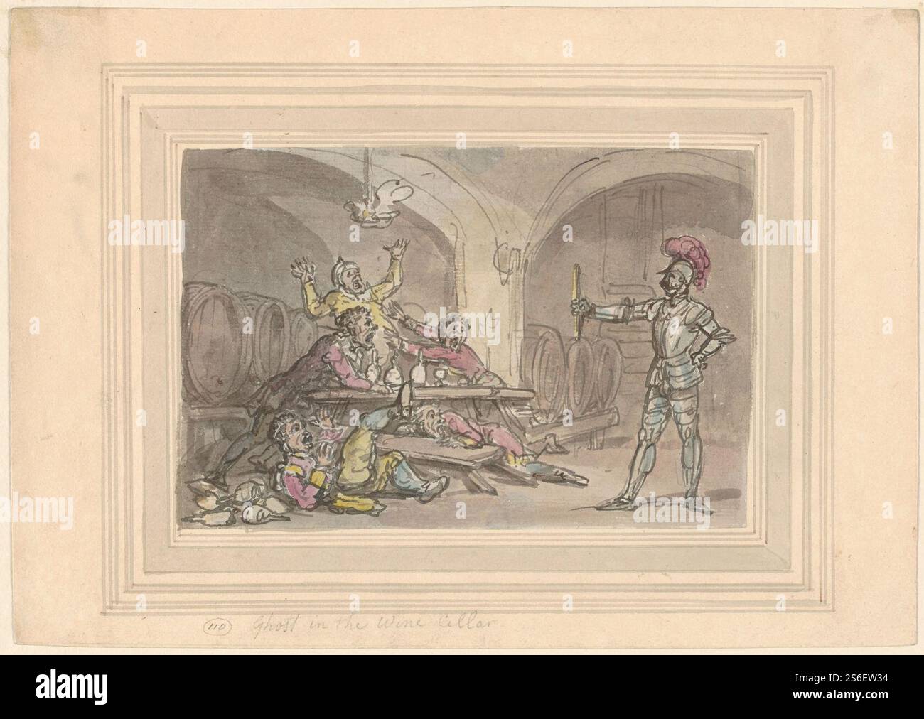 Geister im Weinkeller, von Thomas Rowlandson, um 1780-1825, Stockfoto