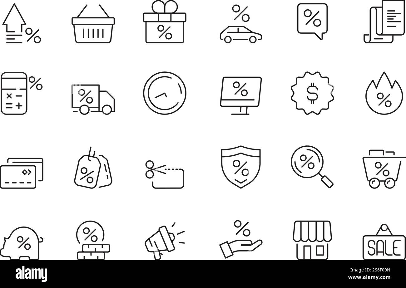 Rabattsymbol. Market Product Sale Leasing Zinssätze Vektorerhebung. Diskontverkauf und Zinssatz, prozentualer Rabatt auf Abbildung. Rabattsymbol. Market Product Sale Leasing Zinssätze Vektorerhebung Stock Vektor