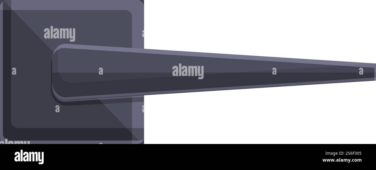 Schwarzes Türgriffsymbol. Cartoon des schwarzen Türgriff-Vektorsymbols für Webdesign isoliert auf weißem Hintergrund. Schwarzes Türgriffsymbol im Cartoon-Stil Stock Vektor