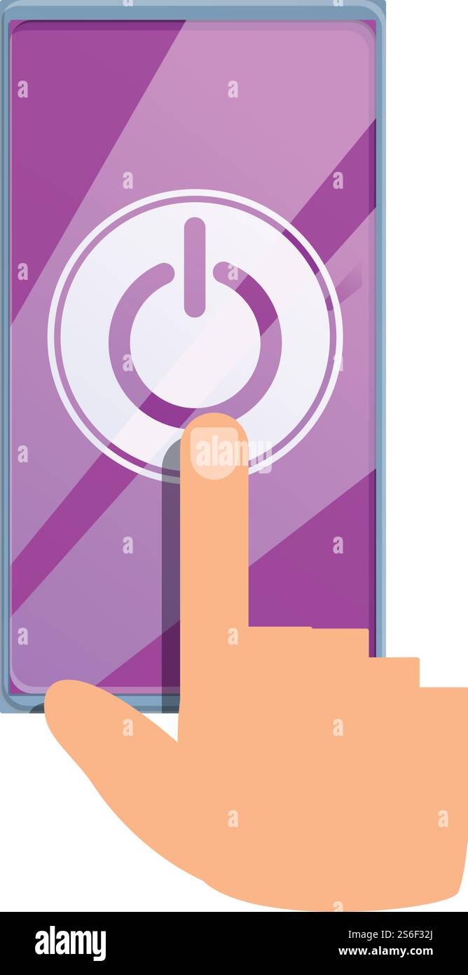 Digital Detoxing Symbol „Telefon ausschalten“. Cartoon der digitalen Entgiftung Schalten Sie Telefon-Vektor-Symbol für Web-Design isoliert auf weißem Hintergrund. Digitale Entgiftung Schalten Sie das Symbol des Telefons aus, und zwar im Cartoon-Stil Stock Vektor