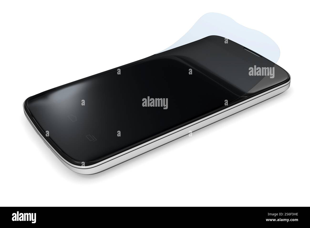 3D-Rendering der ein Smartphone mit einer Schutzfolie Stockfoto