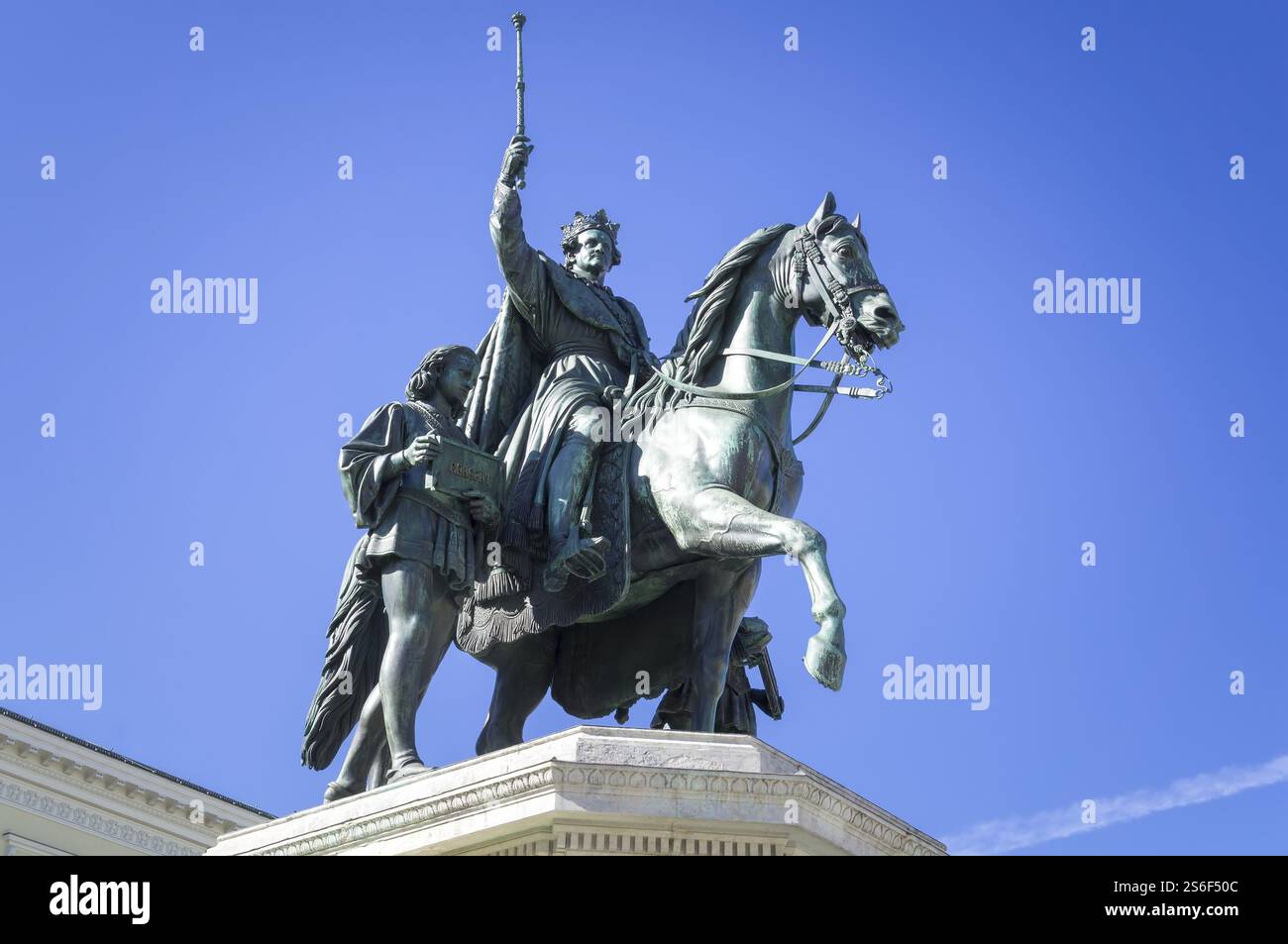 Ein Bild der Statue von König Ludwig I. in München Stockfoto