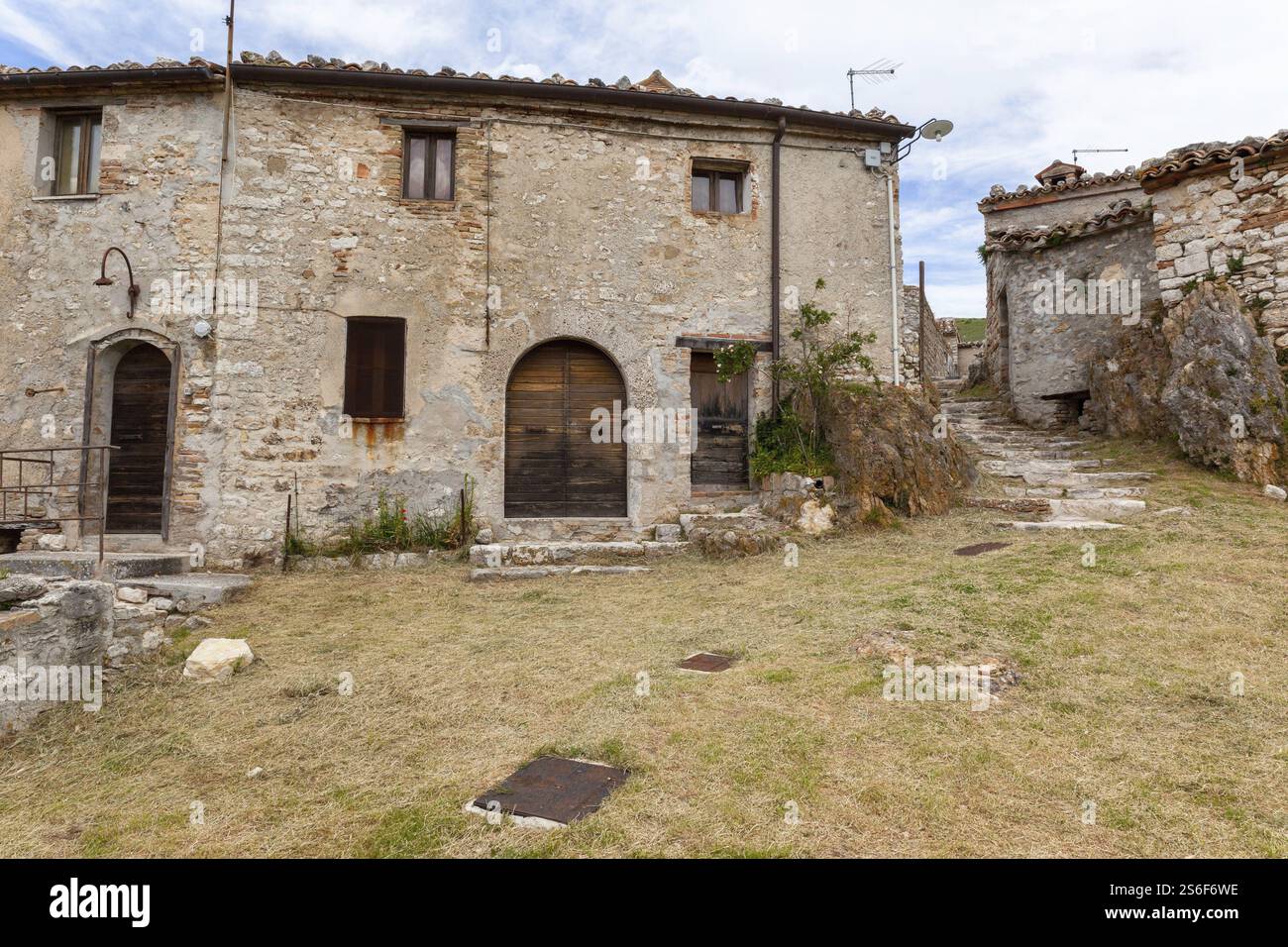 Ein Bild von Elcito in Italien Marken Stockfoto