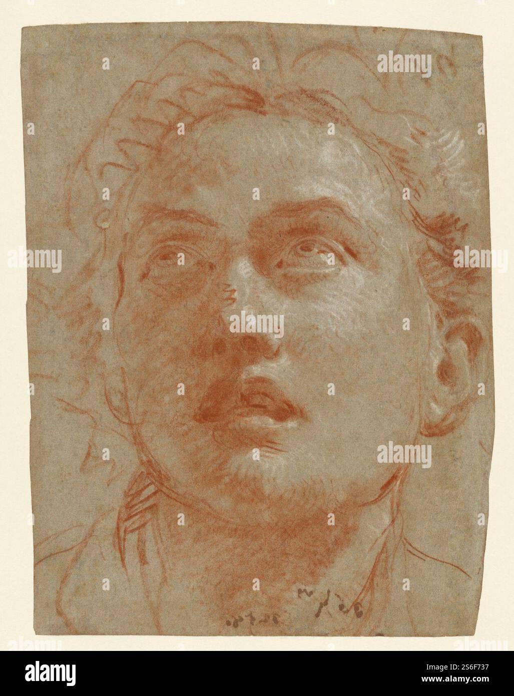 Giovanni Battista Tiepolo – Kopf eines Mannes, der aufblickt, um 1750–1760 Stockfoto