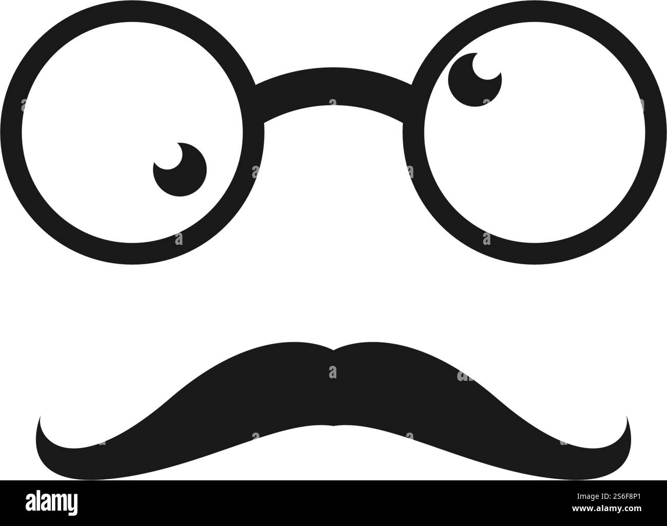 Gesicht mit Brille und Schnurrbart-Illustration Stock Vektor