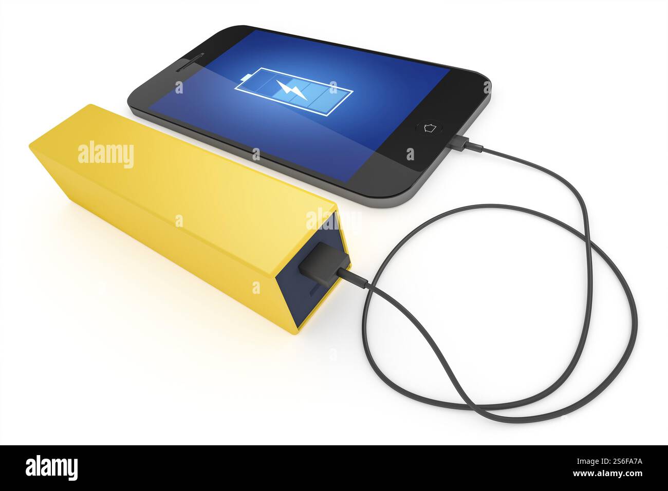 Ein Bild von einem smart phone und Power Bank Stockfoto