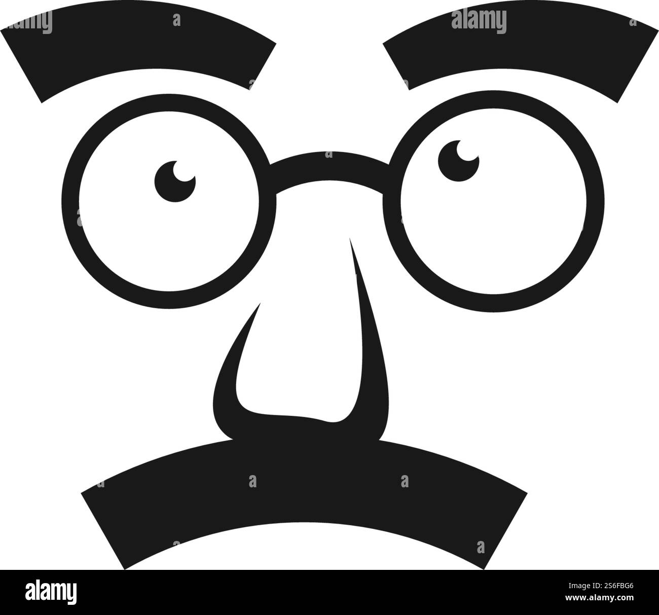 Gesicht mit Brille und Schnurrbart-Illustration Stock Vektor