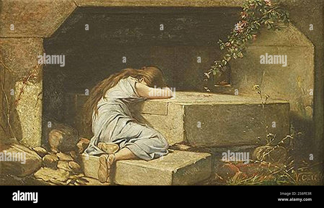 Giuseppe Calì, Maria Magdalena am Grab Christi. Stockfoto