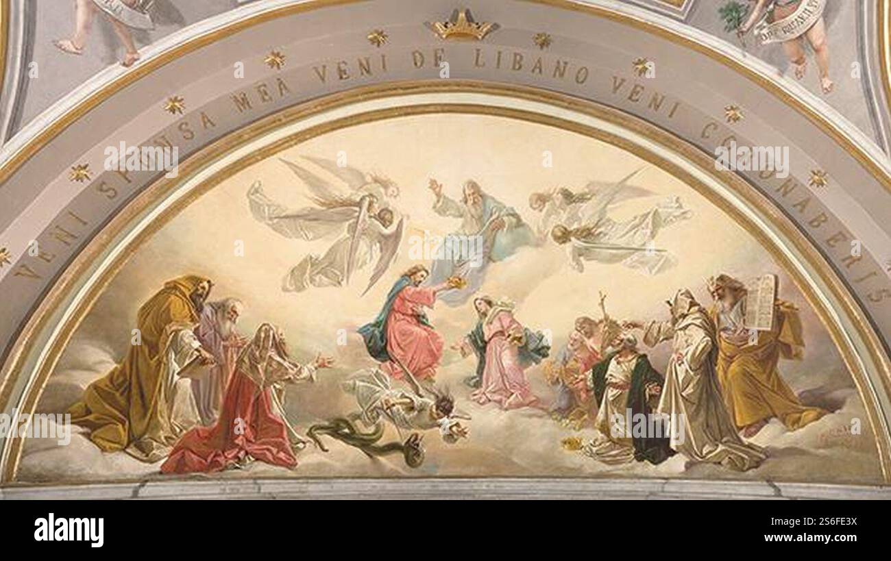 Giuseppe Calì, Krönung der Heiligen Jungfrau (Basilika unserer Lieben Frau von Porto Salvo, Valletta). Stockfoto