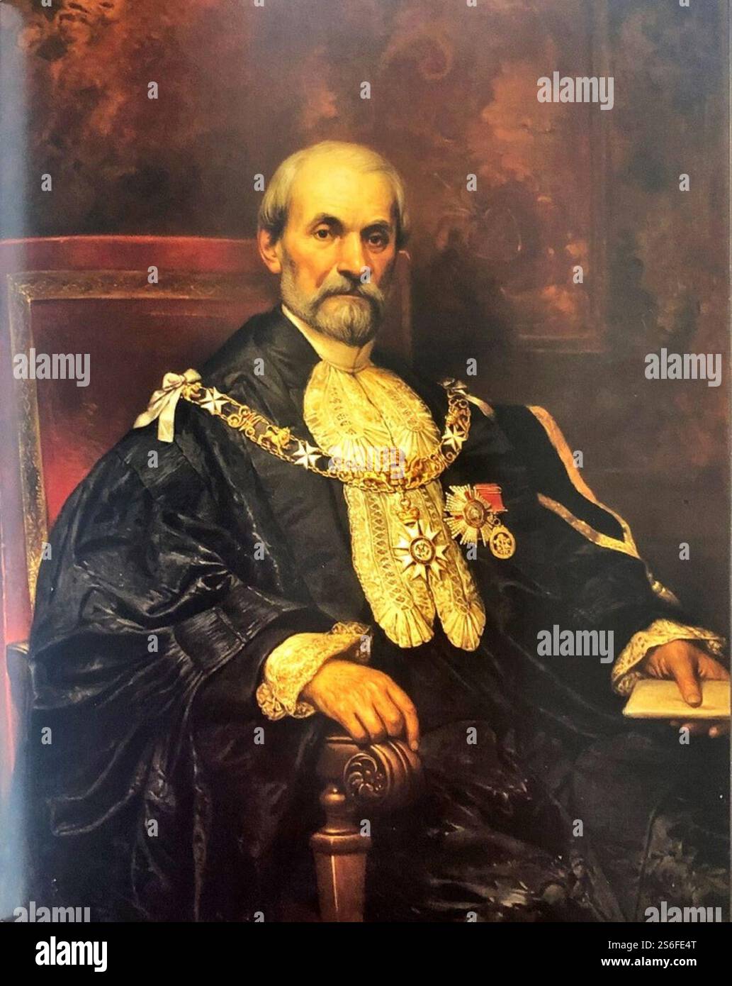 Giuseppe Calì, Porträt von Sir Adrian Dingli. Stockfoto